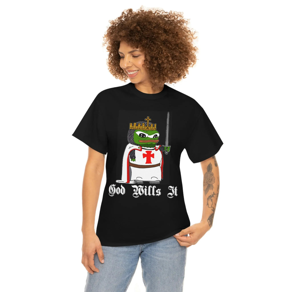 Crusader Pepe "God Wills It" Tee - Deus Vult Meme Shirt - 4LibertyShop.com
