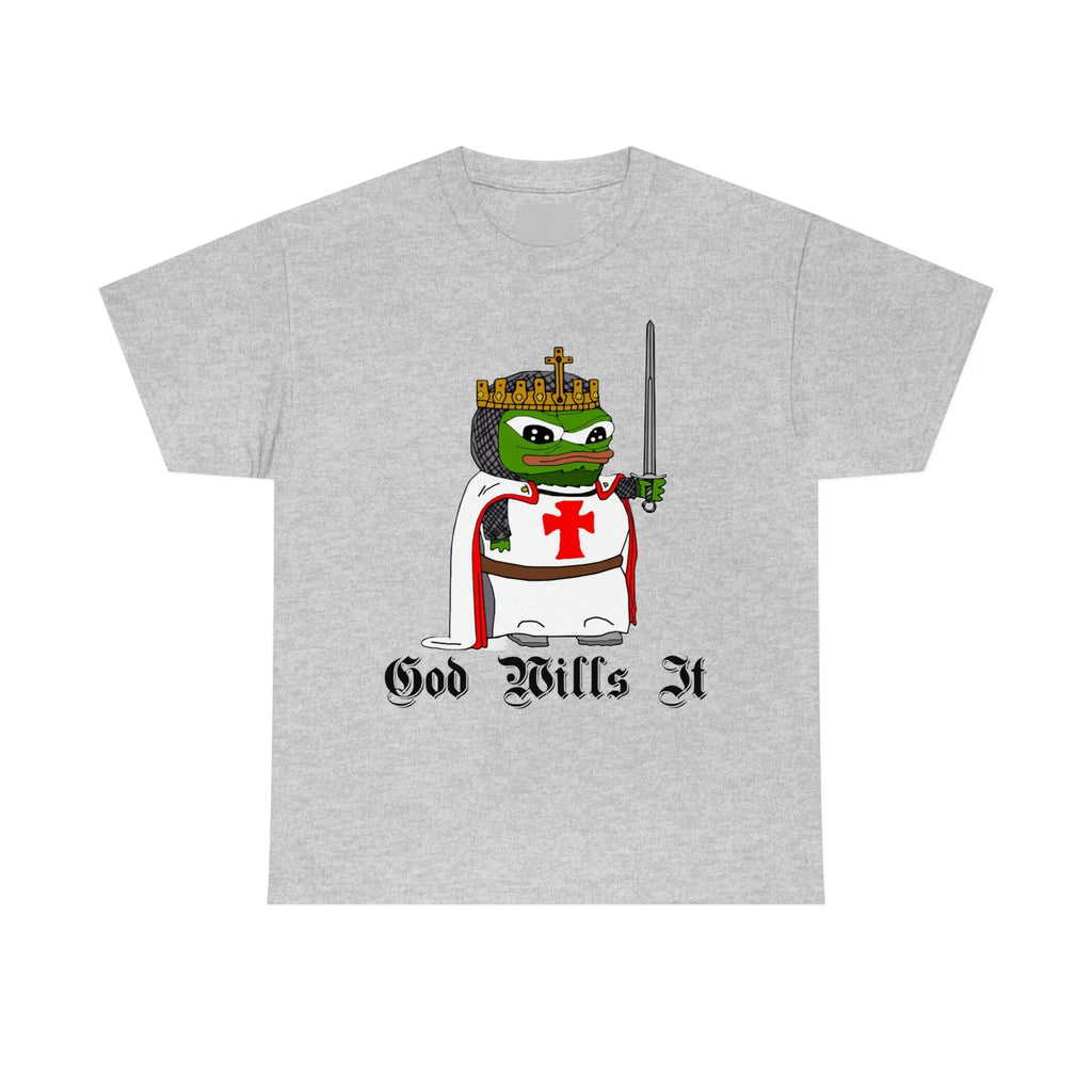 Crusader Pepe "God Wills It" Tee - Deus Vult Meme Shirt - 4LibertyShop.com