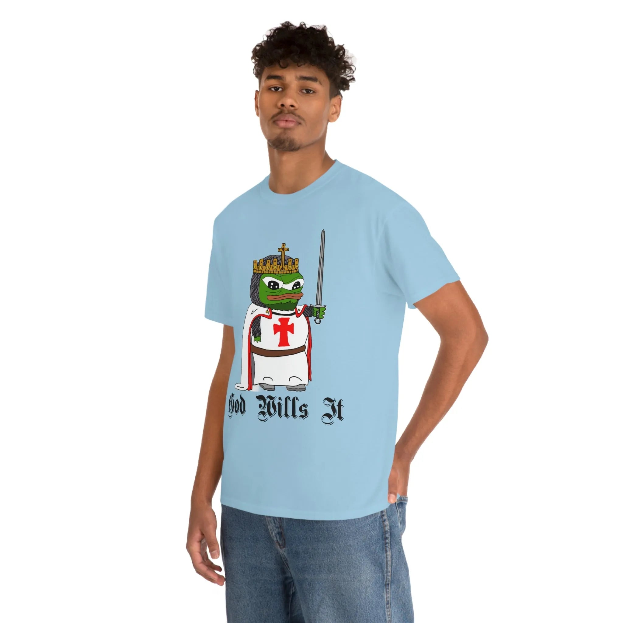 Crusader Pepe "God Wills It" Tee - Deus Vult Meme Shirt - 4LibertyShop.com