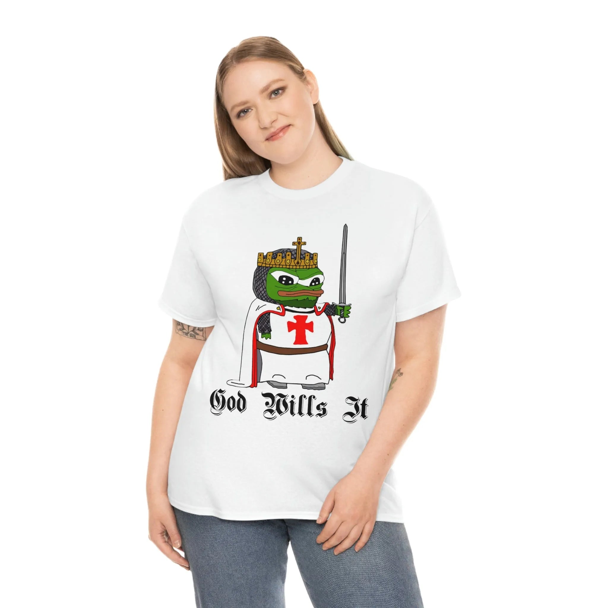Crusader Pepe "God Wills It" Tee - Deus Vult Meme Shirt - 4LibertyShop.com