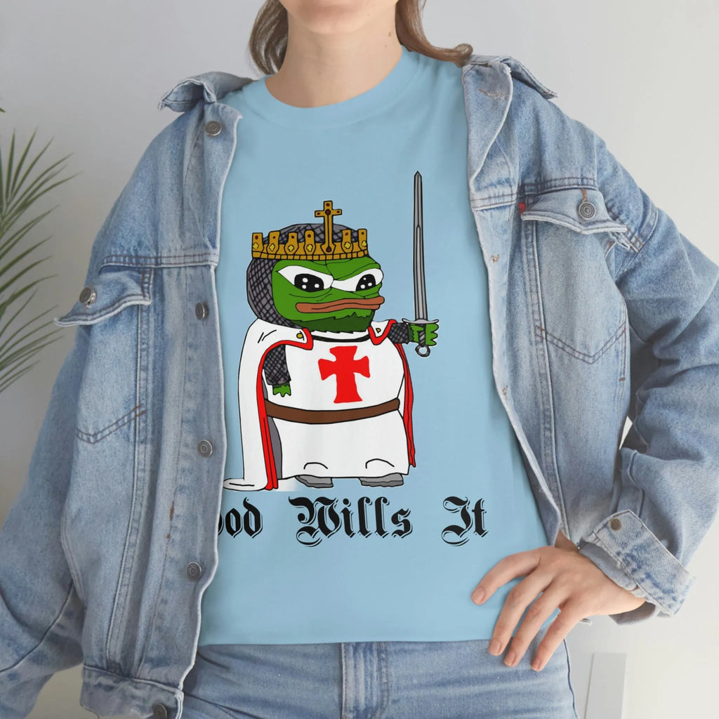 Crusader Pepe "God Wills It" Tee - Deus Vult Meme Shirt - 4LibertyShop.com