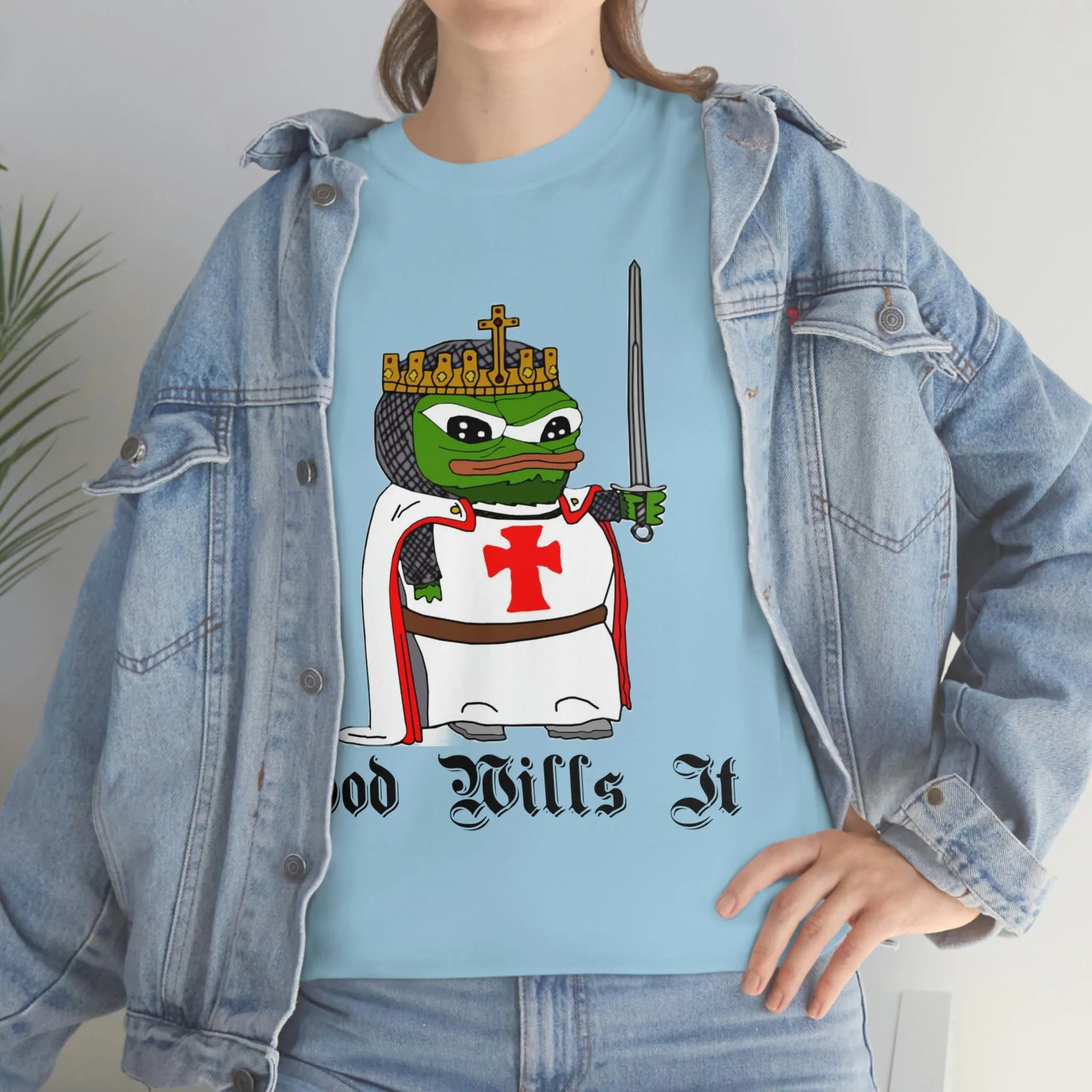 Crusader Pepe "God Wills It" Tee - Deus Vult Meme Shirt - 4LibertyShop.com
