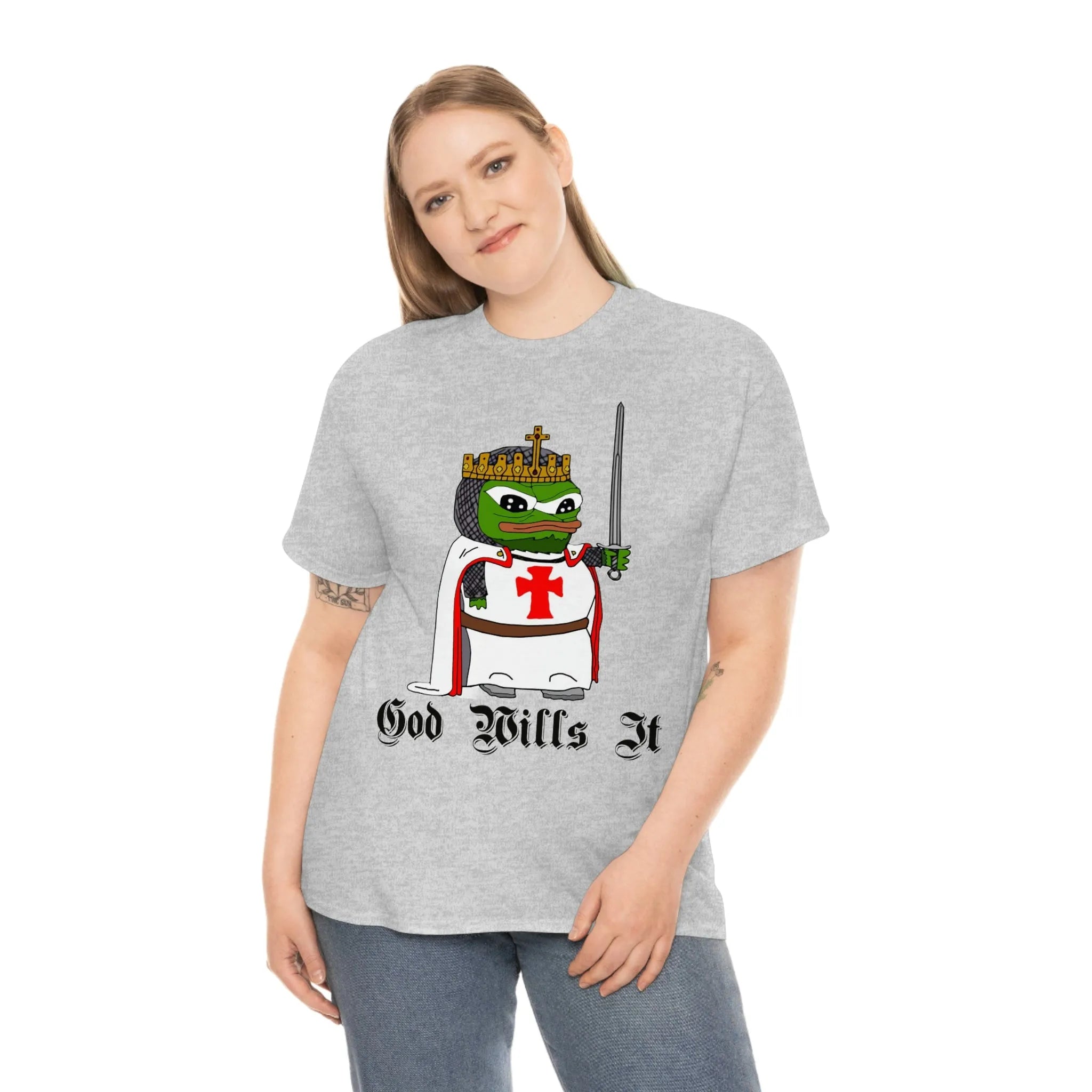 Crusader Pepe "God Wills It" Tee - Deus Vult Meme Shirt - 4LibertyShop.com