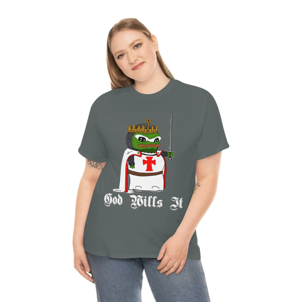 Crusader Pepe "God Wills It" Tee - Deus Vult Meme Shirt - 4LibertyShop.com