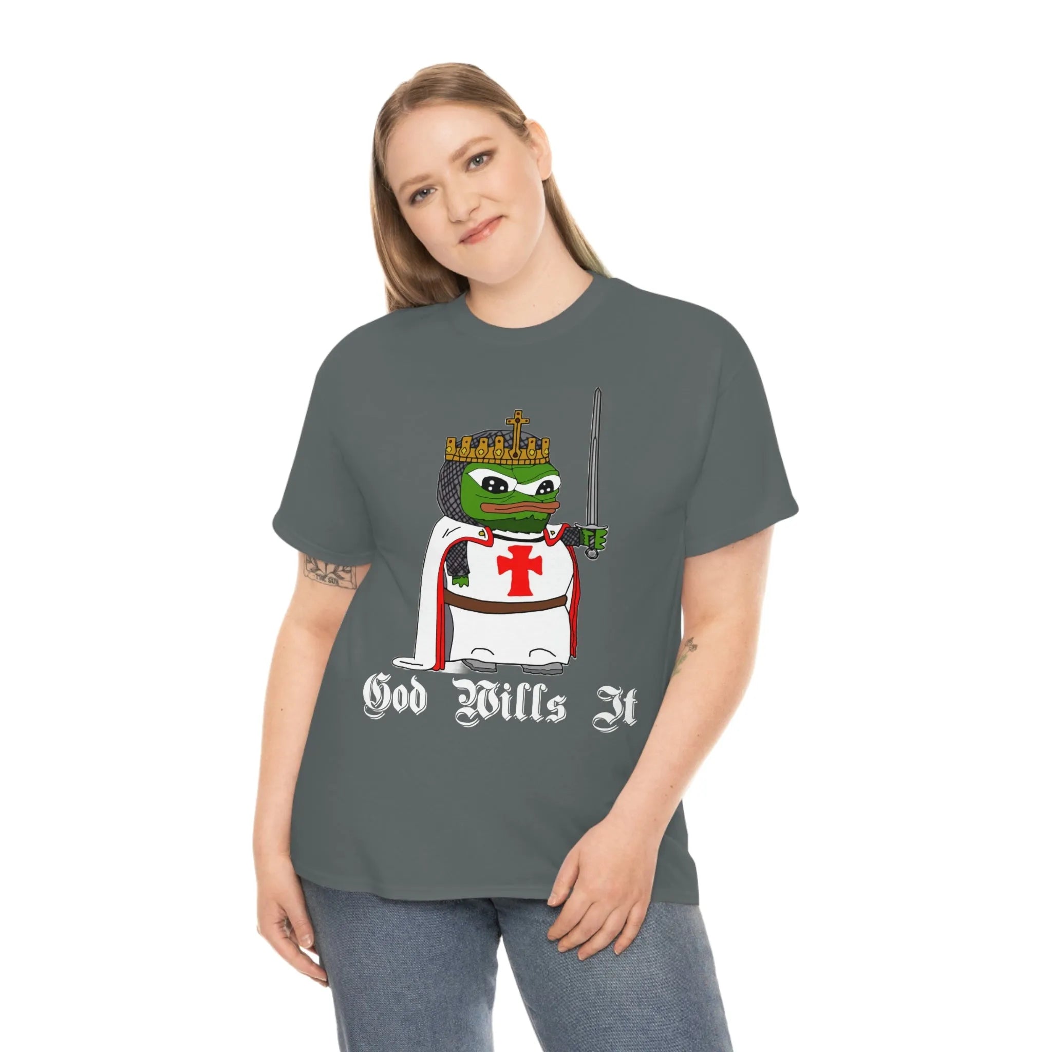 Crusader Pepe "God Wills It" Tee - Deus Vult Meme Shirt - 4LibertyShop.com