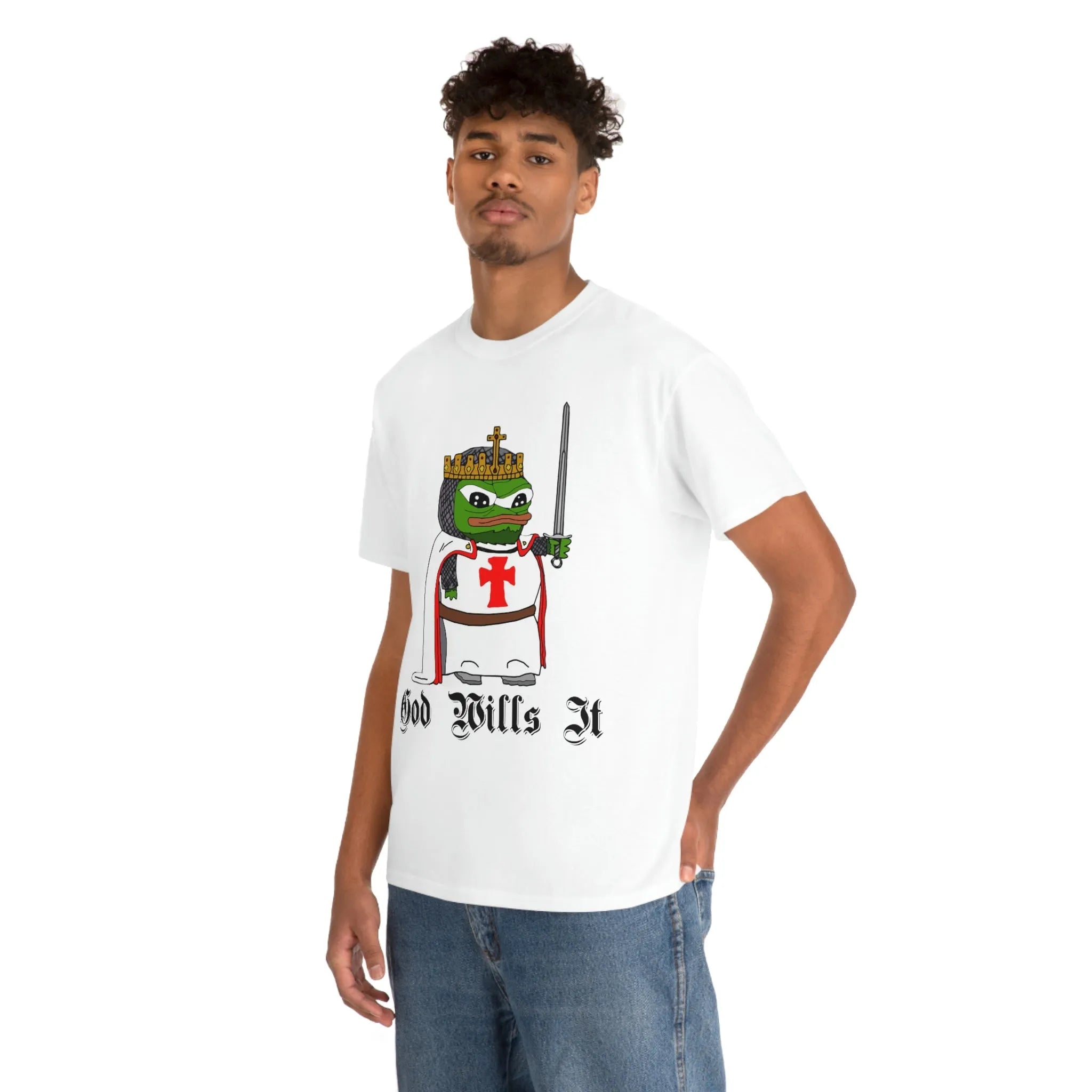 Crusader Pepe "God Wills It" Tee - Deus Vult Meme Shirt - 4LibertyShop.com