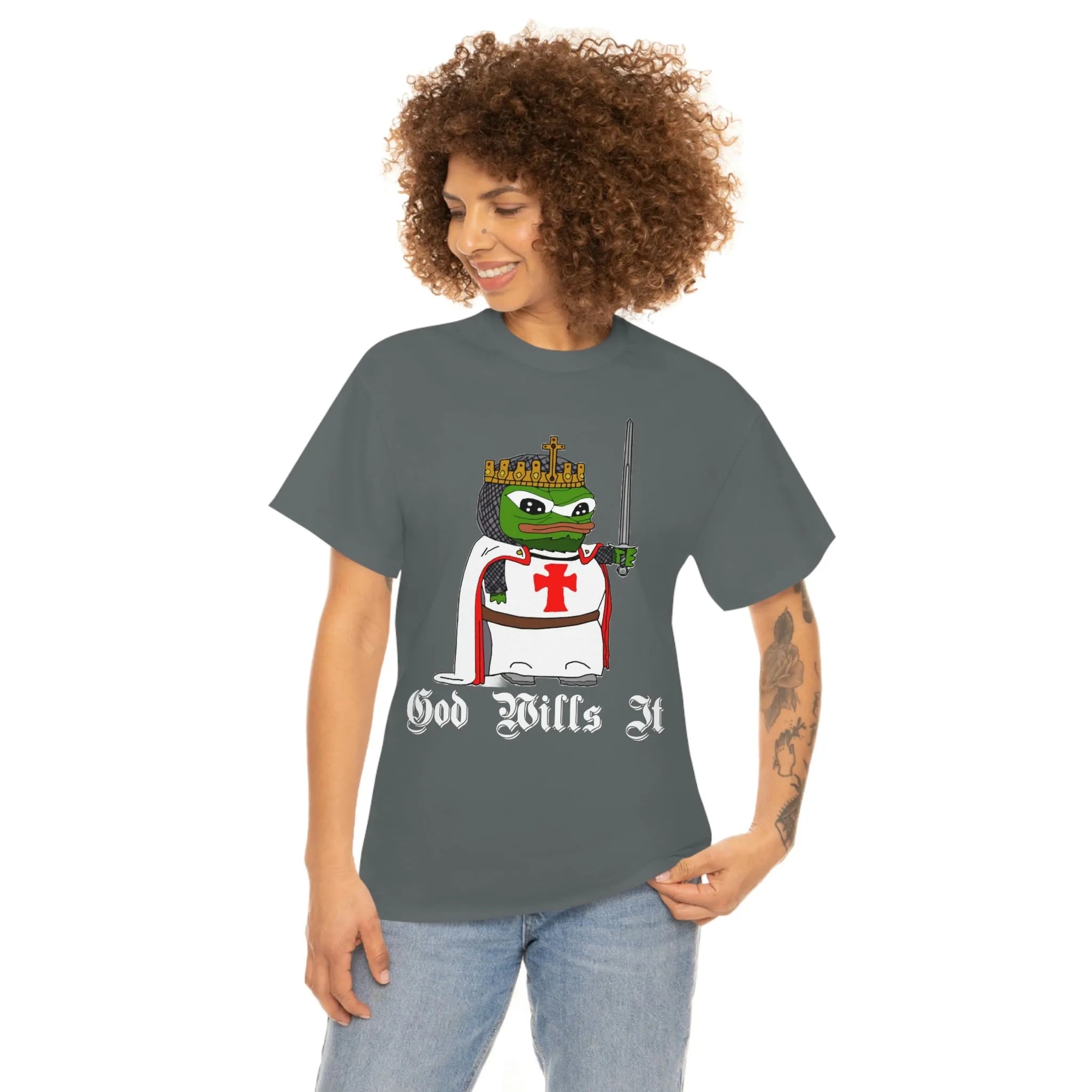 Crusader Pepe "God Wills It" Tee - Deus Vult Meme Shirt - 4LibertyShop.com