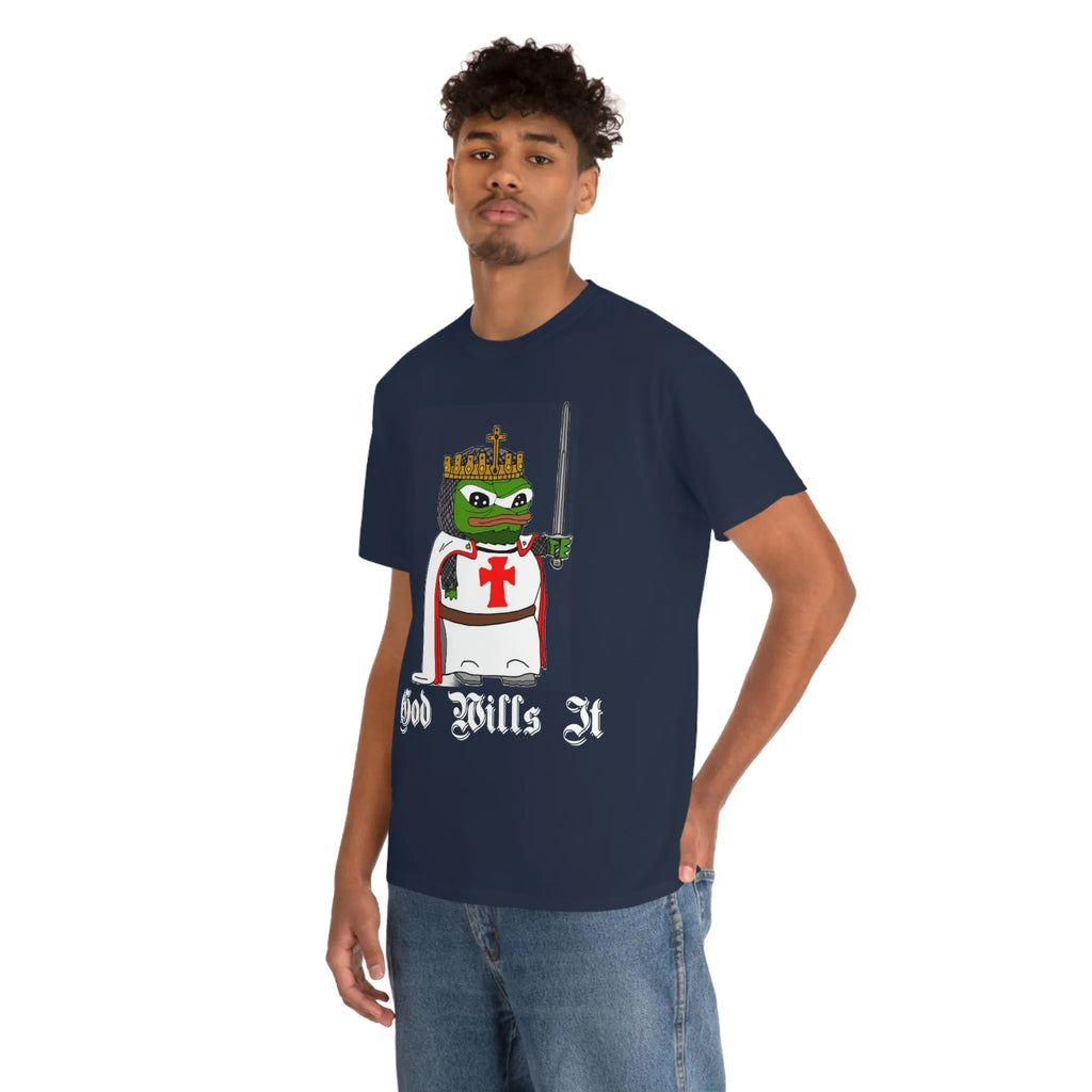 Crusader Pepe "God Wills It" Tee - Deus Vult Meme Shirt - 4LibertyShop.com