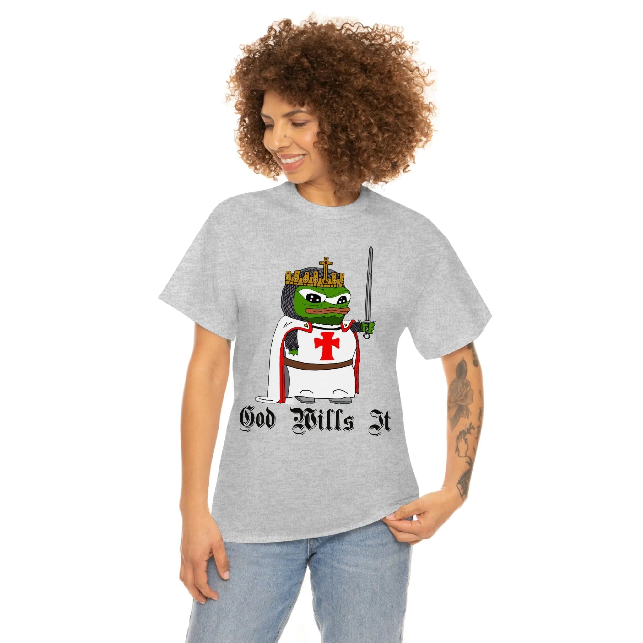 Crusader Pepe "God Wills It" Tee - Deus Vult Meme Shirt - 4LibertyShop.com