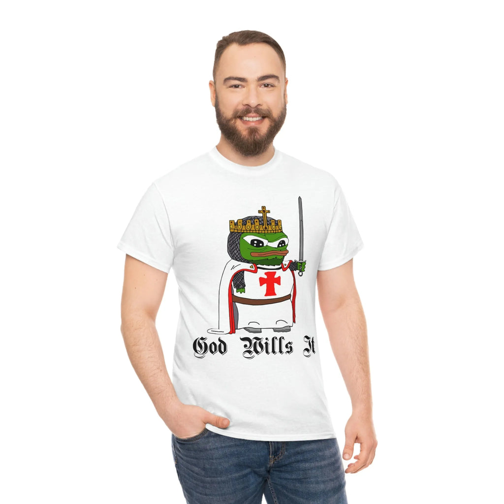 Crusader Pepe "God Wills It" Tee - Deus Vult Meme Shirt - 4LibertyShop.com