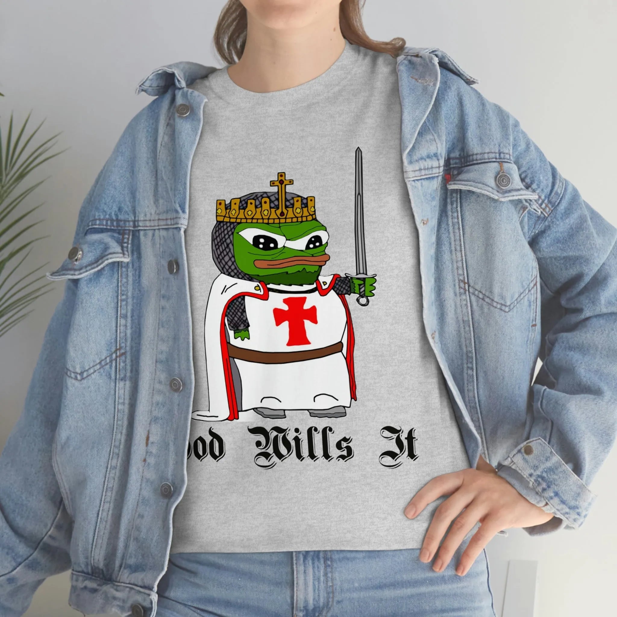 Crusader Pepe "God Wills It" Tee - Deus Vult Meme Shirt - 4LibertyShop.com