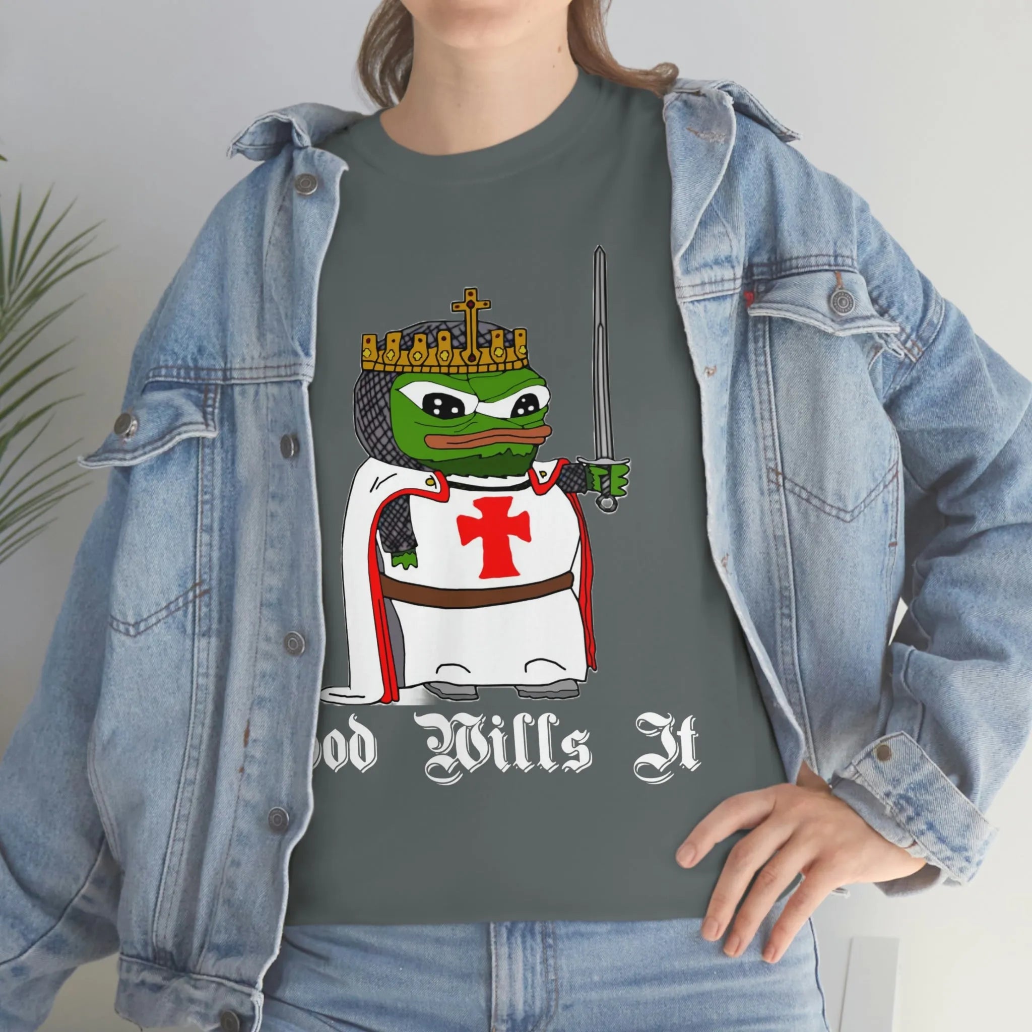 Crusader Pepe "God Wills It" Tee - Deus Vult Meme Shirt - 4LibertyShop.com