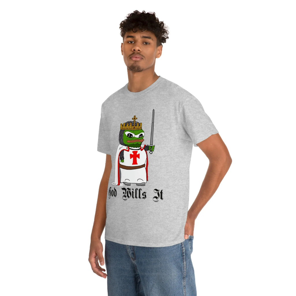 Crusader Pepe "God Wills It" Tee - Deus Vult Meme Shirt - 4LibertyShop.com