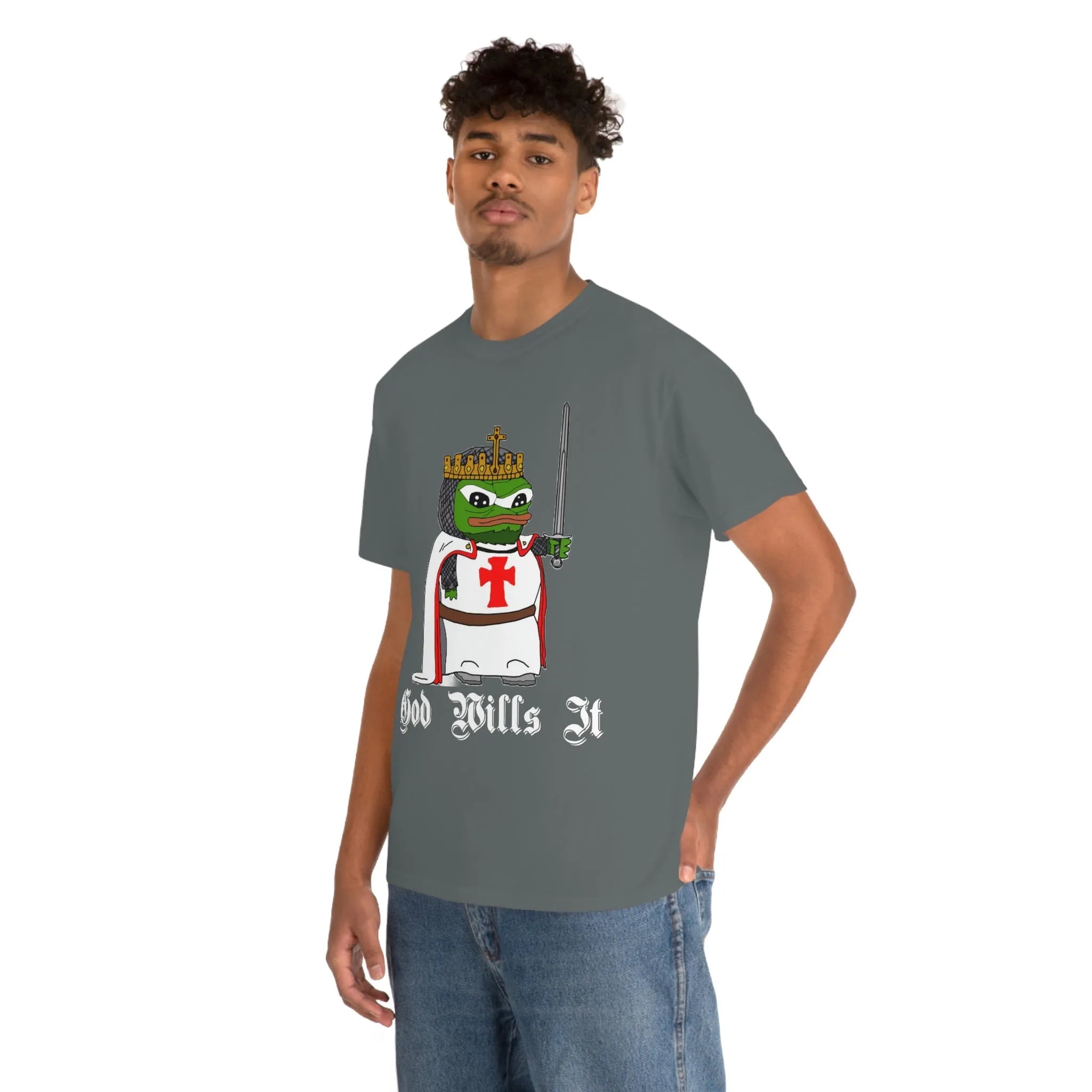 Crusader Pepe "God Wills It" Tee - Deus Vult Meme Shirt - 4LibertyShop.com