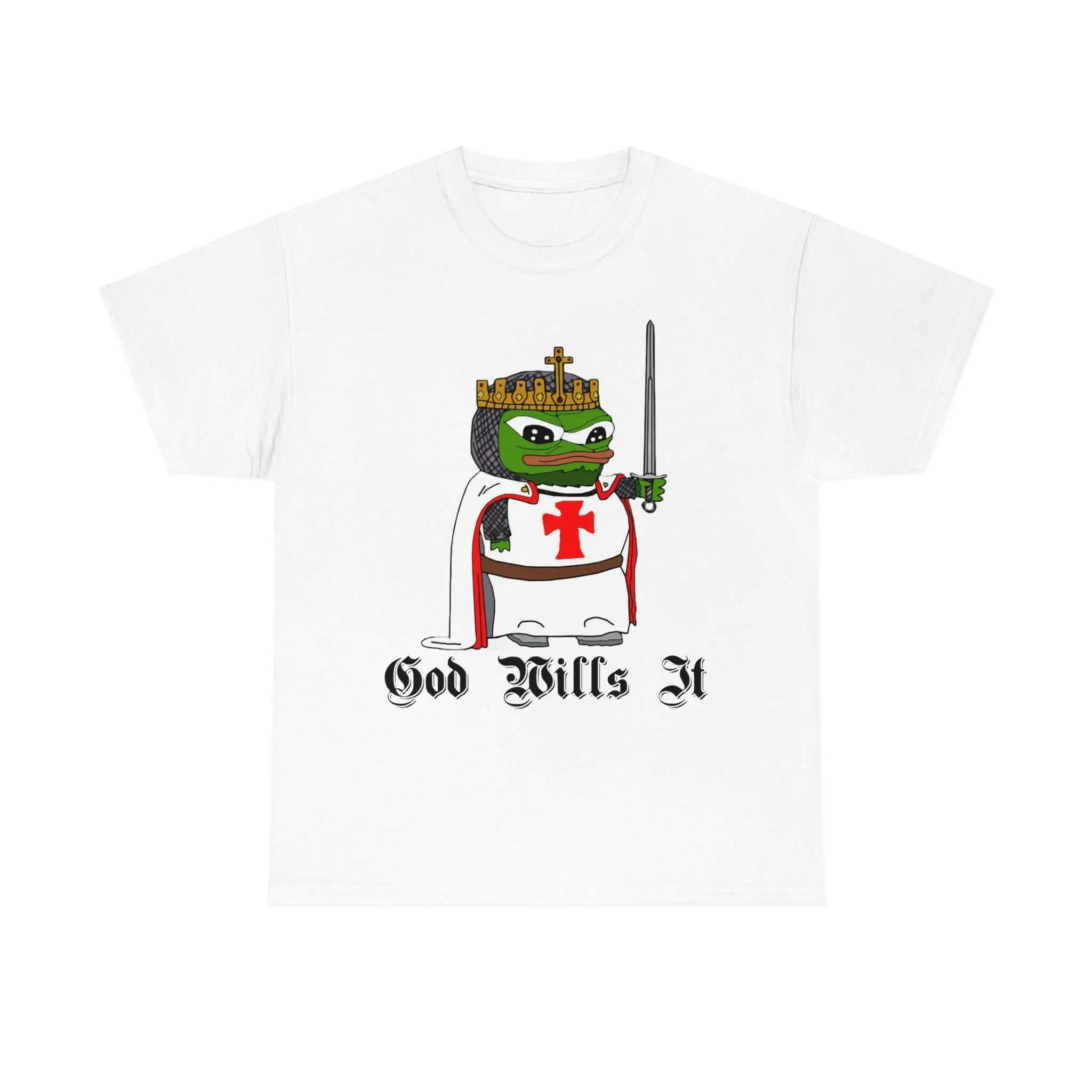 Crusader Pepe "God Wills It" Tee - Deus Vult Meme Shirt - 4LibertyShop.com