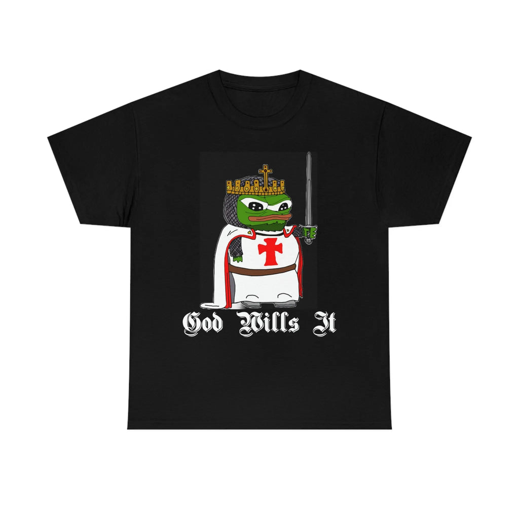 Crusader Pepe "God Wills It" Tee - Deus Vult Meme Shirt - 4LibertyShop.com