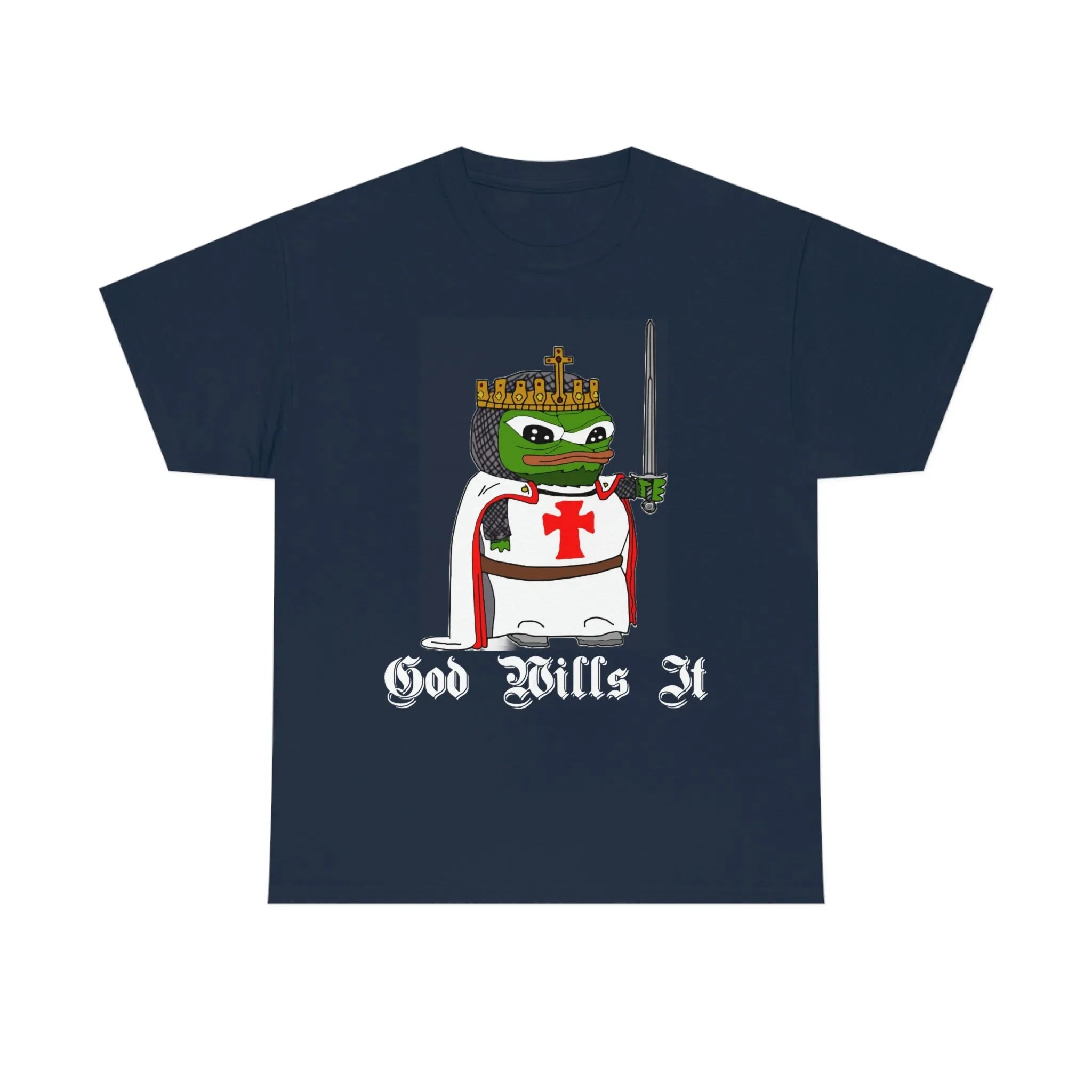 Crusader Pepe "God Wills It" Tee - Deus Vult Meme Shirt - 4LibertyShop.com