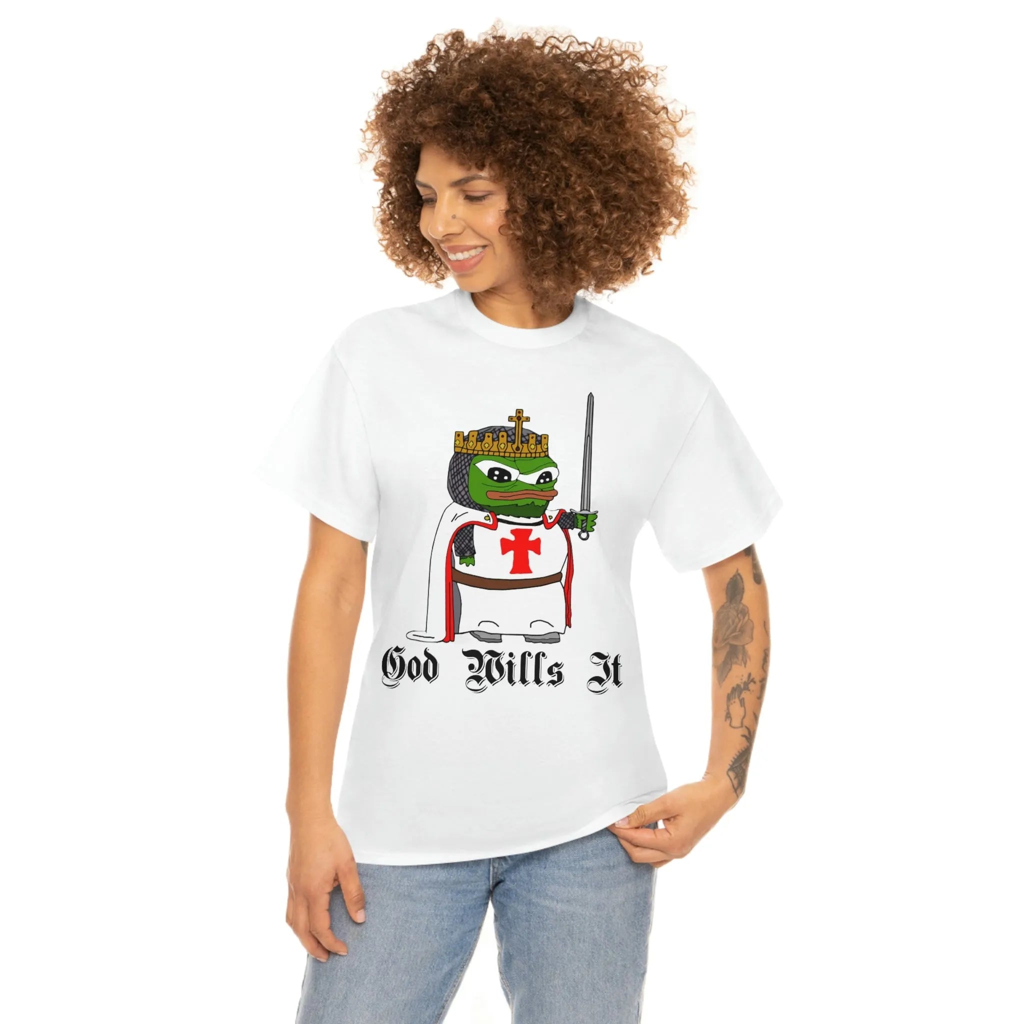 Crusader Pepe "God Wills It" Tee - Deus Vult Meme Shirt - 4LibertyShop.com