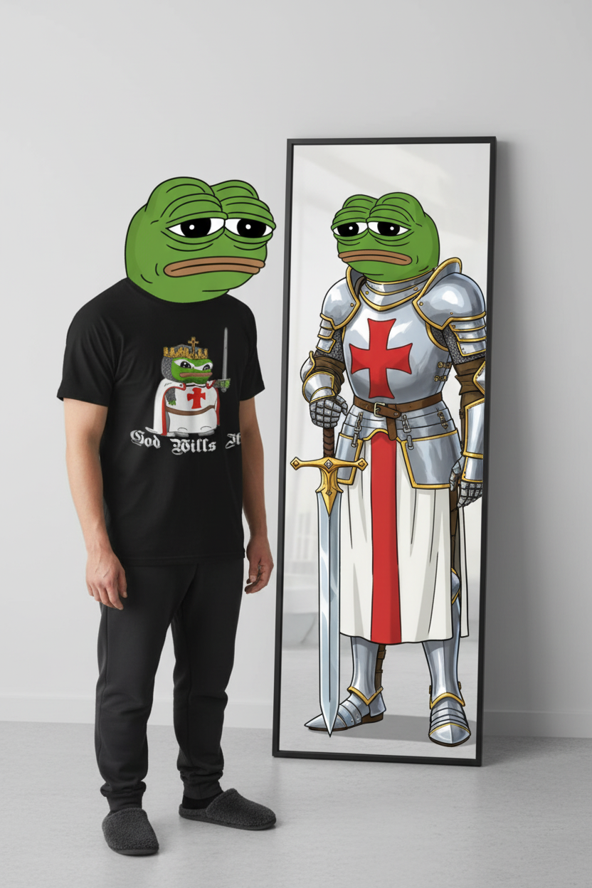 Crusader Pepe "God Wills It" Tee - Deus Vult Meme Shirt - 4LibertyShop.com
