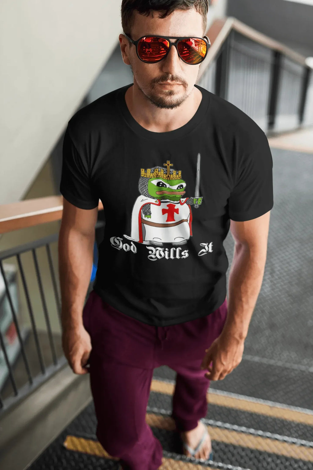 Crusader Pepe "God Wills It" Tee - Deus Vult Meme Shirt - 4LibertyShop.com