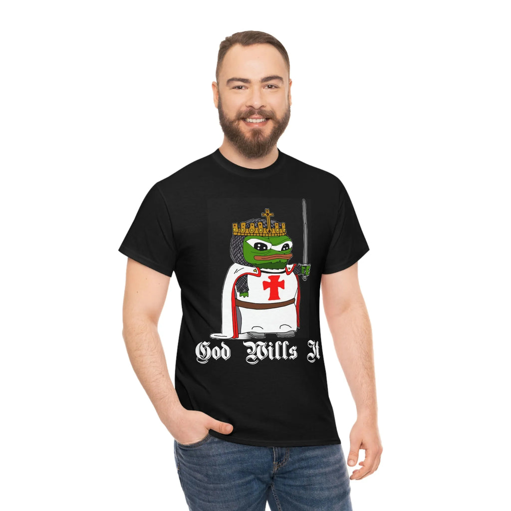 Crusader Pepe "God Wills It" Tee - Deus Vult Meme Shirt - 4LibertyShop.com