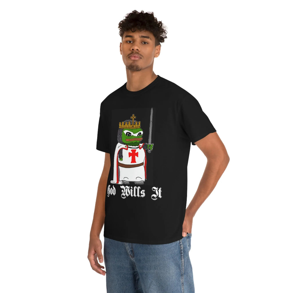 Crusader Pepe "God Wills It" Tee - Deus Vult Meme Shirt - 4LibertyShop.com