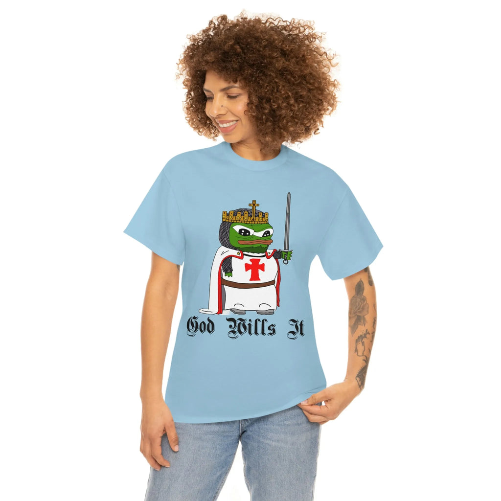 Crusader Pepe "God Wills It" Tee - Deus Vult Meme Shirt - 4LibertyShop.com