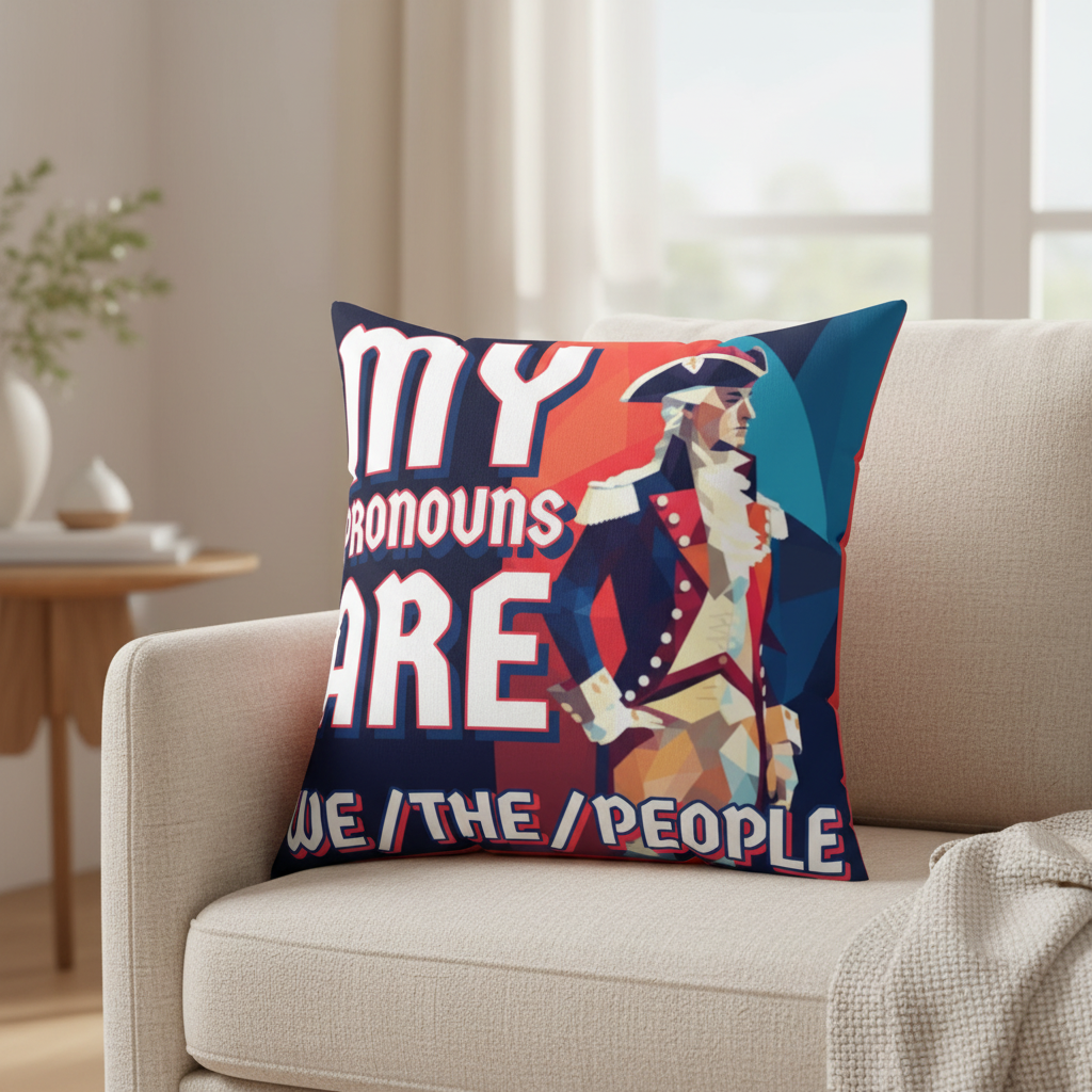 My Pronouns Are "We/The/People" Square Pillow